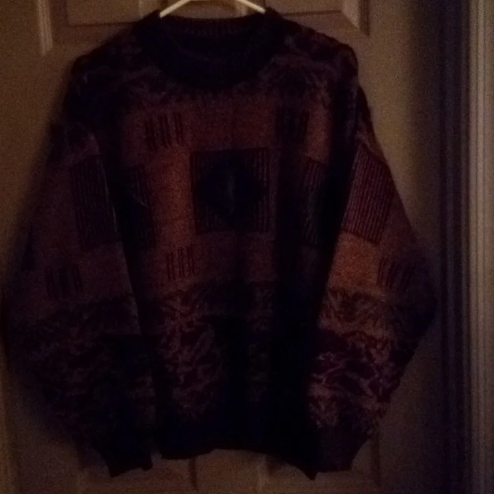 Made in Italy HOST PICK๐Men's Vintage Sweater faux leather trim Made in Italy - Picture 5 of 6